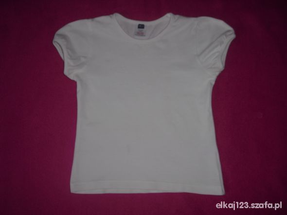 biała bawełniana koszulka z bufkami 134
