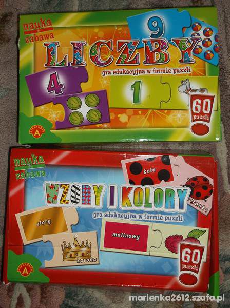 zestaw układanki puzzle klocki