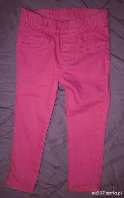 KappAhl tregginsy jeansy różowe elastyczne 86