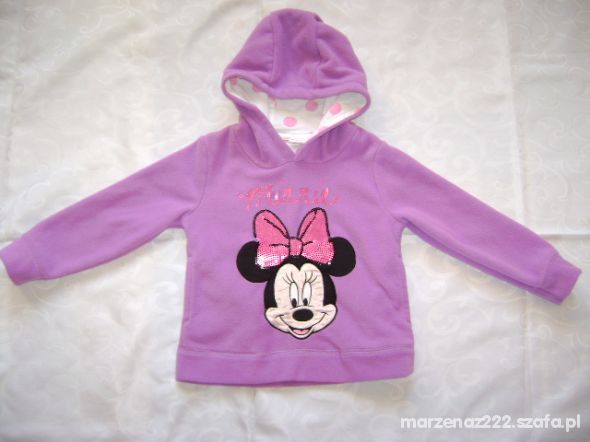 Disney firoletowa bluza polar cekiny roz 18 24 msc