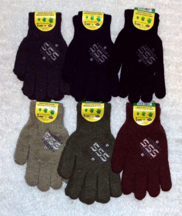 18 cm Rękawiczki wełniane dla chłopca 6 kolorów