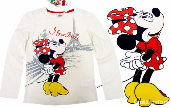 NOWA Disney BLUZKA z myszką MINNIE I LOVE PARIS