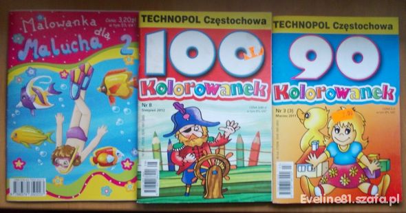 3 książeczki malowanki ponad 200 obrazków