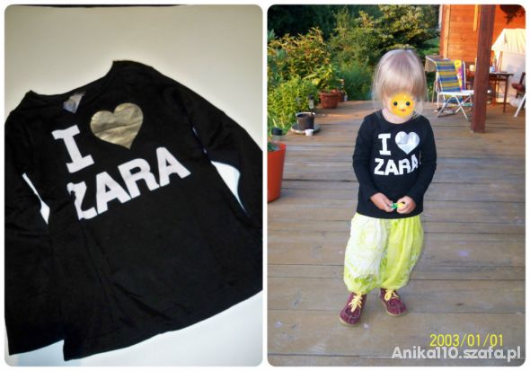 r 104 czarna bluzka I love ZARA