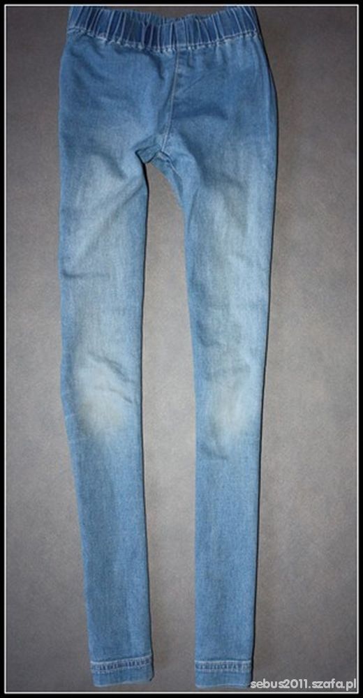 tregginsy rurki jeans pas guma 140