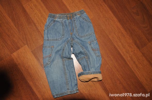 RESERVED 80cm ocieplane jeansy z podszewką BDB