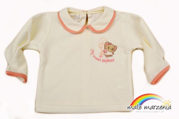 Kremowa bluzka ze słonikiem rozm 80