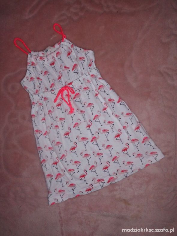 h&m 2 I 4 lata sukienka flamingi