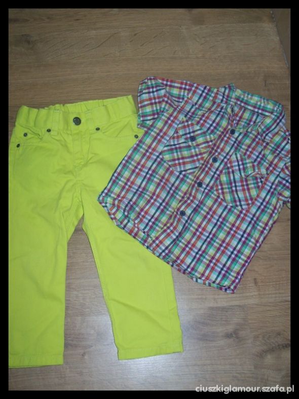 92 cm hm spodnie limonkowe koszula early