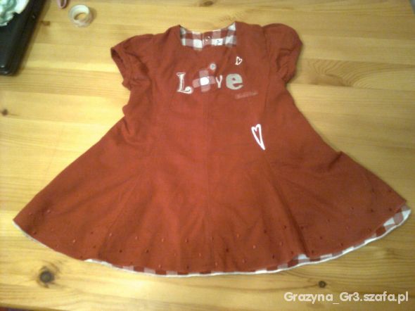 Sukieneczka podwójna czerwona rozmiar 68