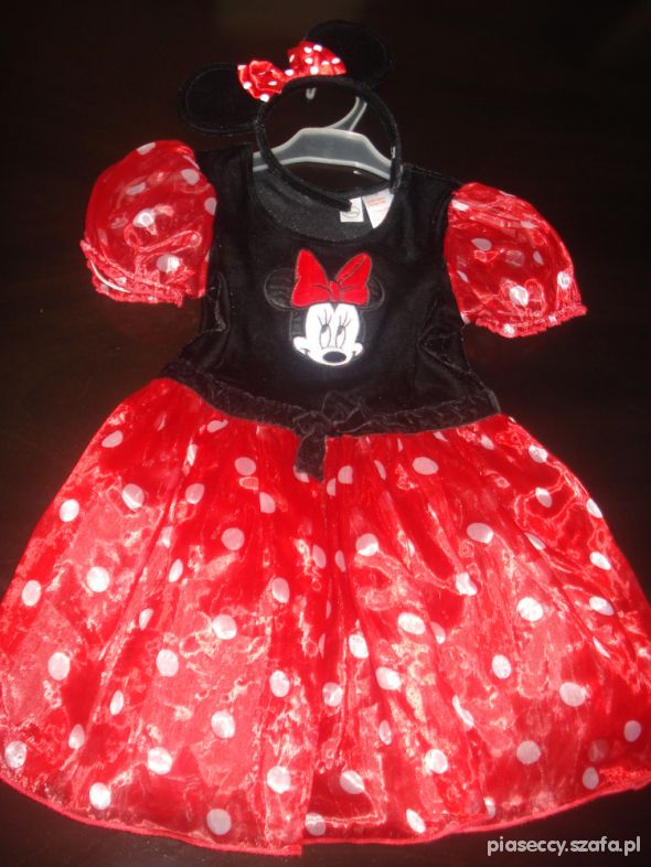 Strój na bal MYSZKA MINNIE uszy rozmiar 98