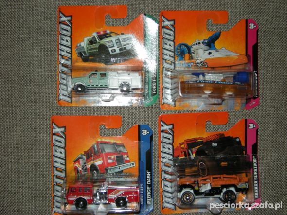 nowe autka Matchbox 4 sztuki