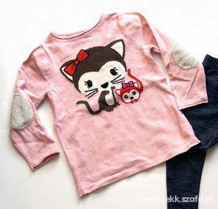 Sweterek z kotkiem H&M łaty 104