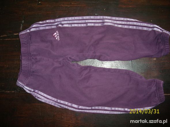 adidas spodnie dresowe 98 fioletowe