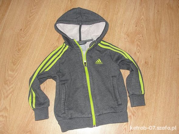 ADIDAS SZARA BLUZA Z LIMONKOWYMI PASKAMI