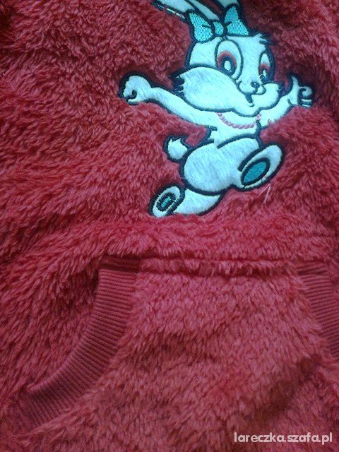 Nowa bluza misiowa futerkowa cieplutka czerwona