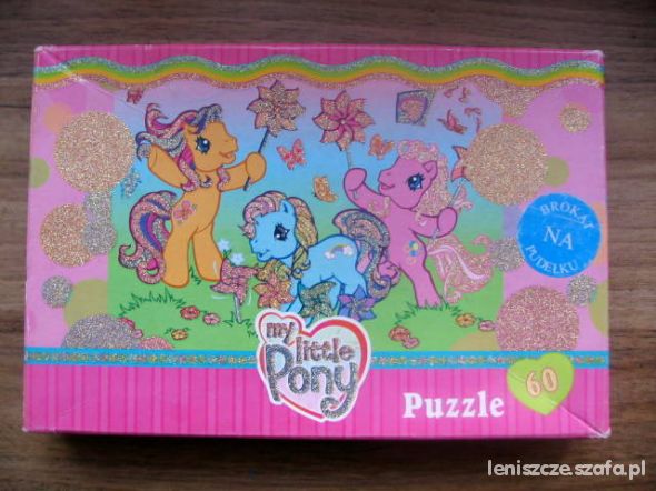 puzzle 60 elem My Littel Pony brokat na pudełku