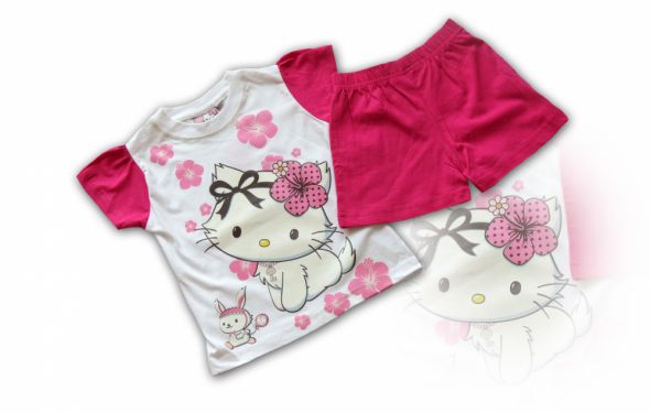 Komplet Hello Ch Kitty T shirt bluzka spodenki 110