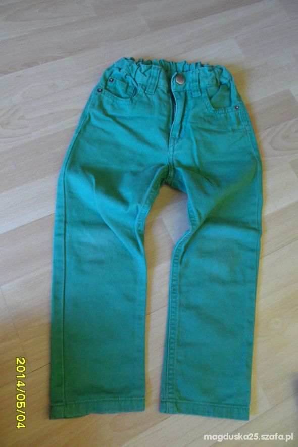 Spodnie rurki Zielone HM dla modniachy rozm 104