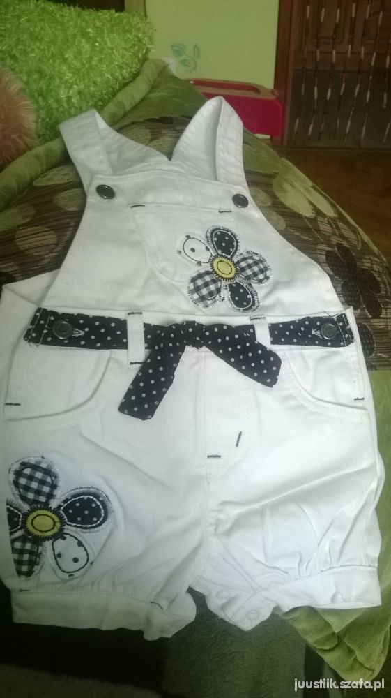 Spodenki ogrodniczki białe r 86