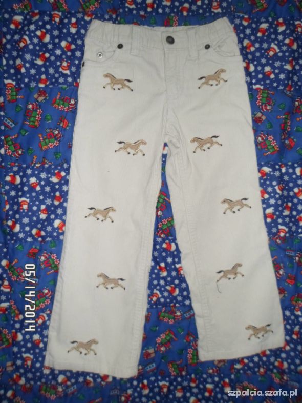landsend spodnie sztrukowe sztruksy z konikiem 104