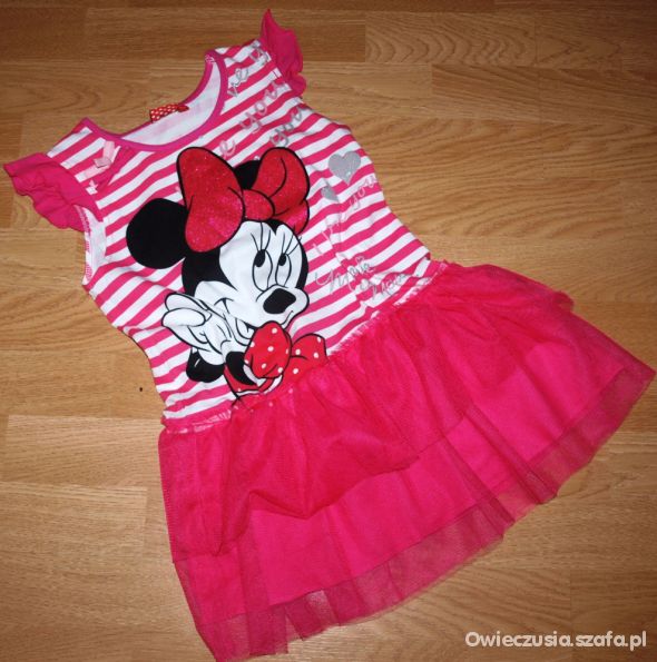 NOWA śliczna sukienka DISNEY Myszka Minnie 128