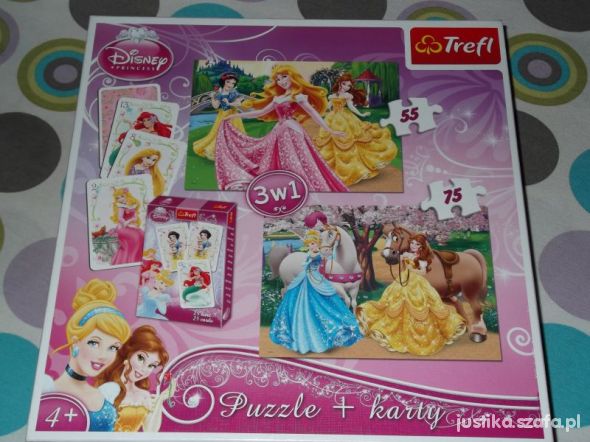 Puzzle Księżniczki 3w1 karty