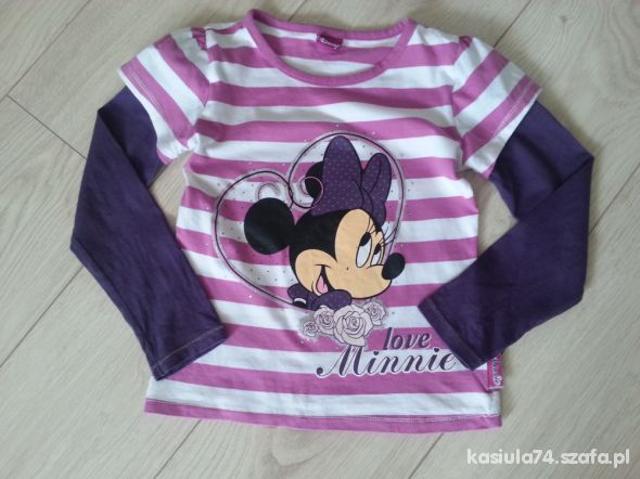 Disney fajna bluzeczka w paseczki z Minnie 116 cm