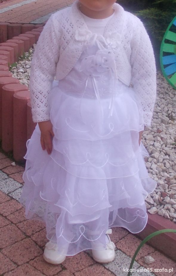 Bielutka sukieneczka na 2 3 latka