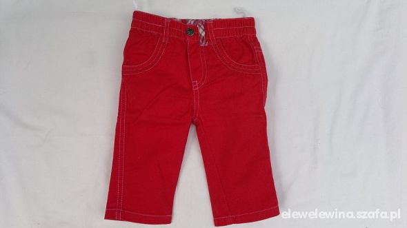 Spodnie czerwone 68 6mcy idealne