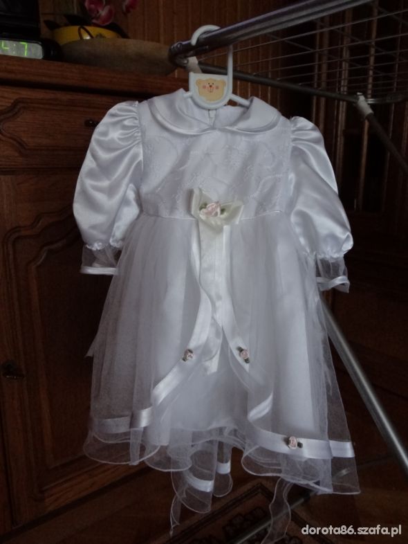 sukienka z dodatkami do chrztu rozmiar 68