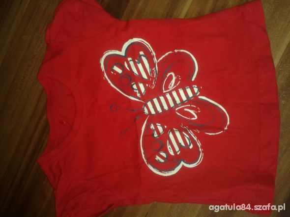 T shirt 74 z motylkiem czerwony