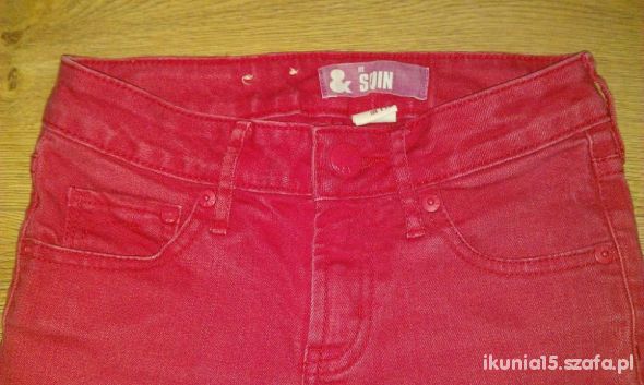 Spodnie jeansy czerwone H&M 140