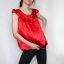 elegancka czerwona satynowa bluzka Rozm M 38