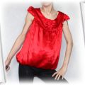 elegancka czerwona satynowa bluzka Rozm M 38