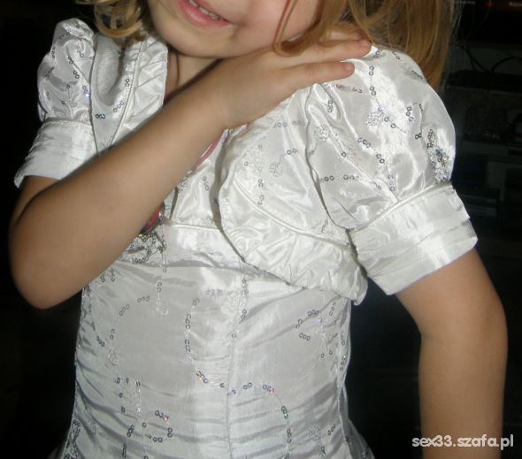 angielska cekinowa sukienka z bolerkiem 4 lata