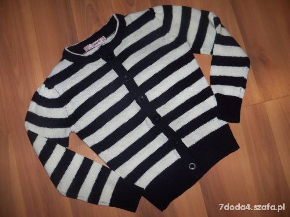 Sweterek w paski rozm 104 110 cm