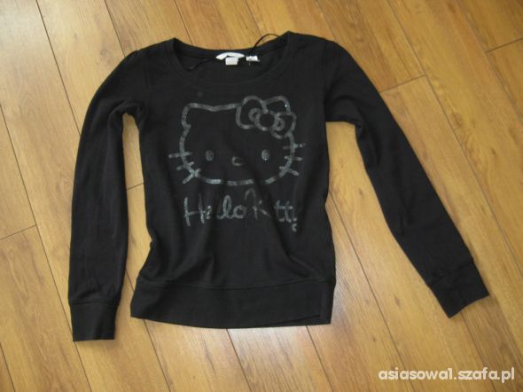 H&M czarna bluzka Hello Kitty 158 164