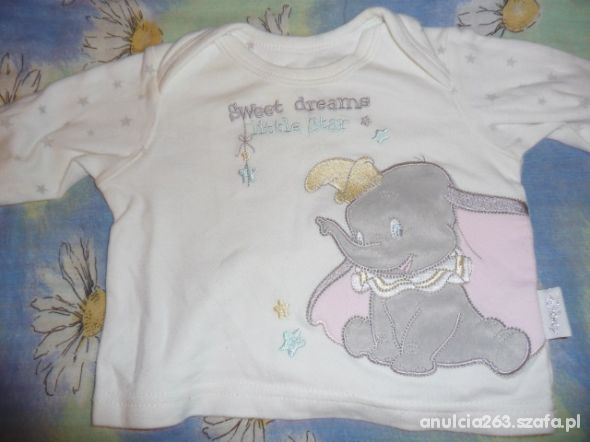 Bluzeczka ze słoniem Dumbo roz 56 62 od 0 do 3 m