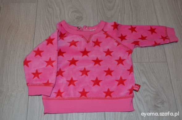Bluza w różowe gwiazdki jak nowa 62 68