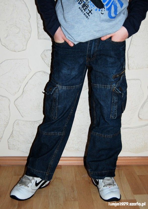Rebel jeansy bojówki z paskiem