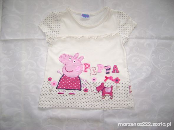 TU Peppa Pig bluzka kr rękaw roz 2 3 lata 92 98 cm