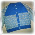 sweterek niebieski ręcznie robiony