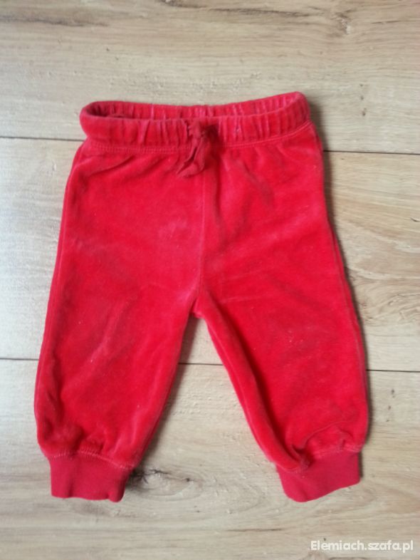Welurowe spodnie dresowe czerwone 68 IDEAŁ