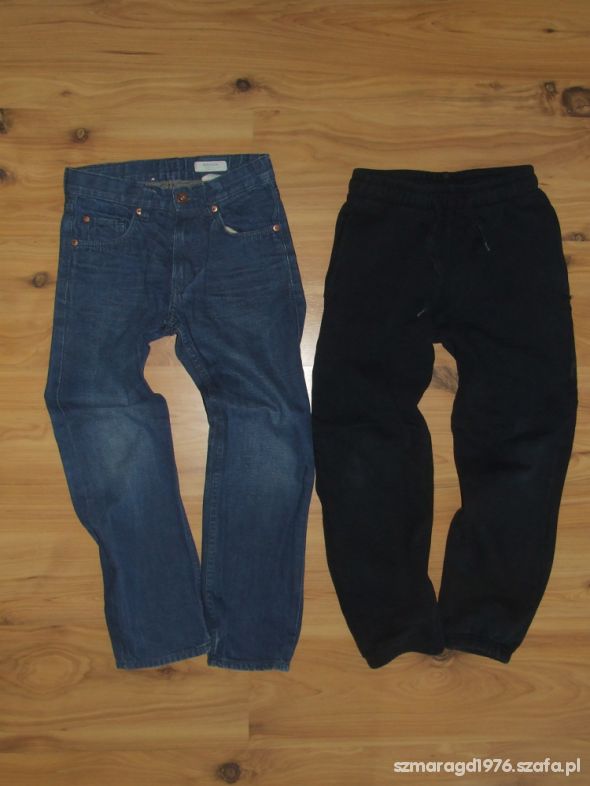 H&M spodnie 134 jeansy rurki i dresy 2 pary