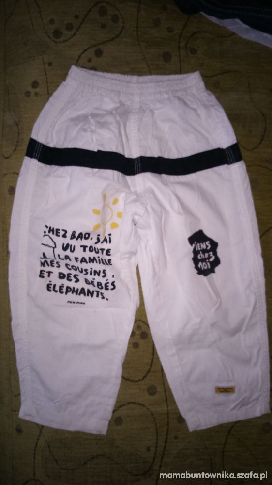 białe spodnie mini man 92 98