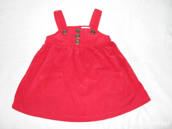 Sztruksowa czerwona sukienka NEXT 68