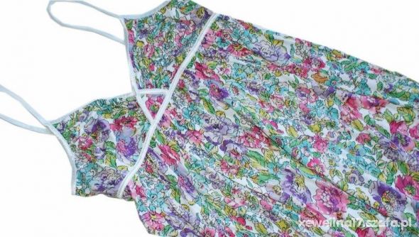 kolorowa sukienka tunika ciążowa w kwiaty 38 40