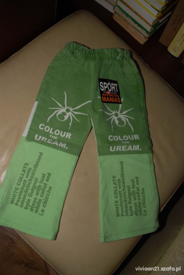 Nowe zielone jeansy 2 latka 92 98