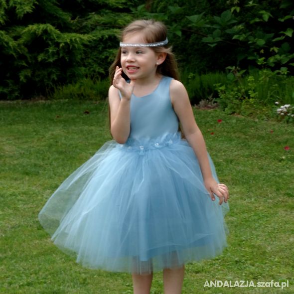 Sukienka błękitna dla druhenki